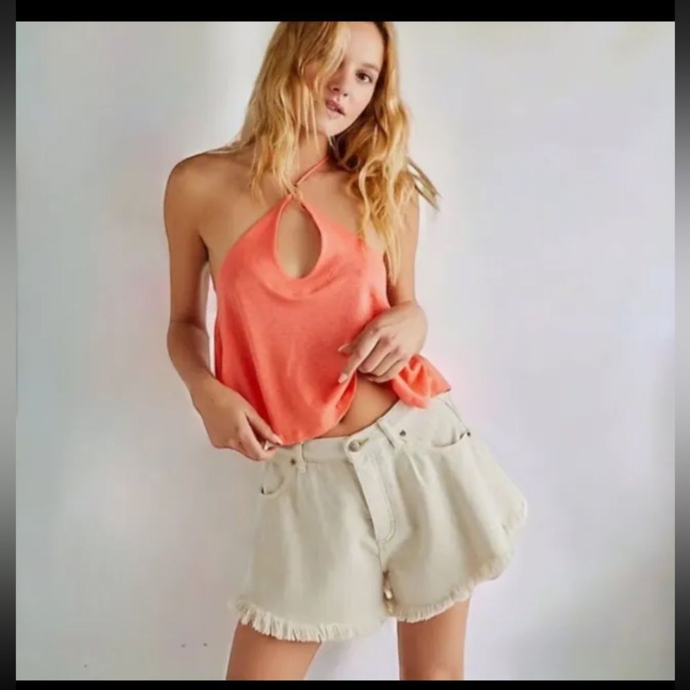 Free People Long Weekend Halter Tank‎ Top Size Medium New